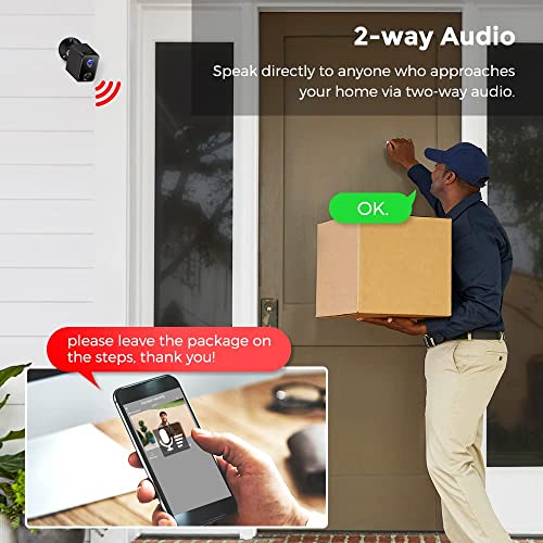 Wireless Outdoor Security Cameras Indoor, Arpha Home 2 Camera Security System with 5 Months Battery Life, No Contact, 64GB Local Storage, 1080P HD, 2-Way Audio,Night Vision, Work with Alexa