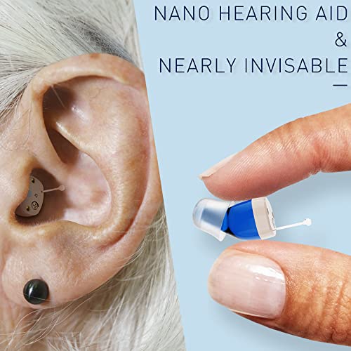 SVINZ Nano Hearing Aids for Seniors, Rechargeable Hearing Amplifier with Charger Case, Long Duration and Portable ( Pair)