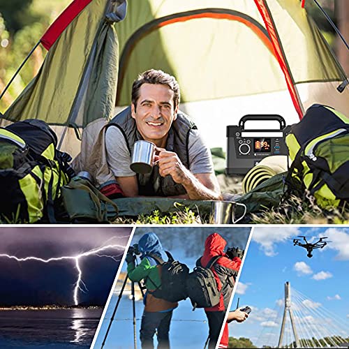 135Wh Portable Power Station, 37500mAh Solar Generator Backup Lithium Battery, Camping Supplies with 110V/120W AC Outlet, DC Car Outlet, USB-C, QC3.0, LED Flashlight for Home Outdoor Emergency