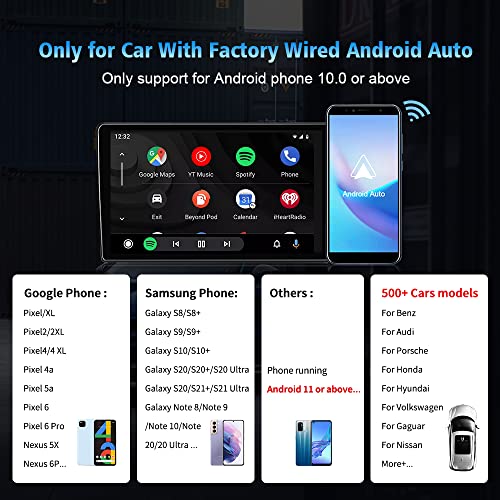 2022 CarlinKit A2A Android Auto Wireless Adapter for OEM Wired Android Auto Cars from 2016, Plug & Play, Wireless Android auto Adapter