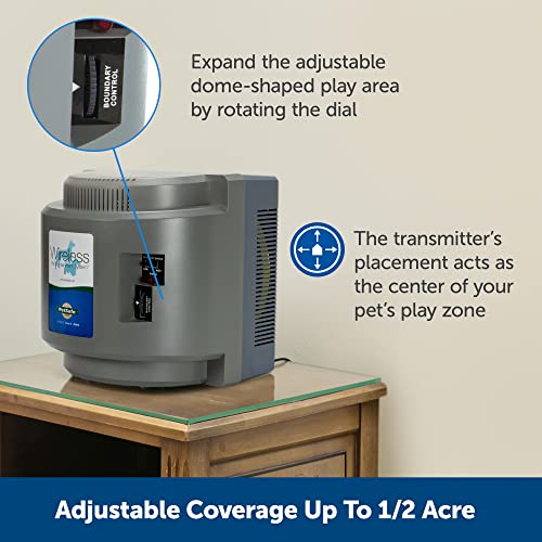 PetSafe Wireless Pet Fence Pet Containment System, Covers up to 1/2 Acre, for Dogs over 8 lb, Waterproof Receiver with Tone / Static Correction - From The Parent Company of INVISIBLE FENCE Brand