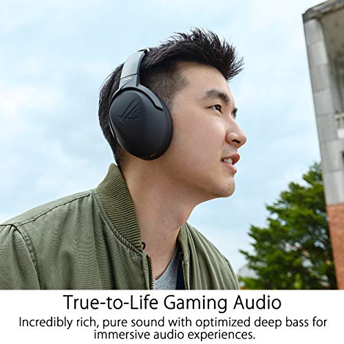 ASUS ROG Strix Go 2.4 Wireless Gaming Headset with USB-C 2.4 GHz Adapter | Ai Powered Noise-Cancelling Microphone | Over-ear Headphones for PC, Mac, Nintendo Switch, and PS5/4