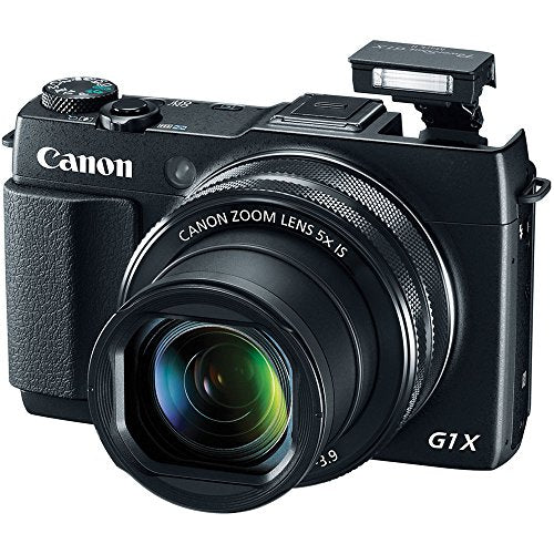 Canon PowerShot G1 X Mark II Digital Camera (9167B001), 64GB Memory Card, NB13L Battery, Charger, Card Reader, Corel Photo Software, HDMI Cable, Case, Flex Tripod, Hand Strap + More