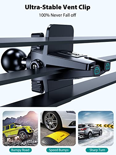 VICSEED Phone Mount for Car,[𝟭𝟵𝟰°𝙁 𝙃𝙞𝙜𝙝 𝙏𝙀𝙈𝙋 Resistance Suction Cup]Long Arm Car Phone Holder Mount Dashboard Windshield Air Vent Clip Universal Cell Phone Holder Car For All Mobile Phones