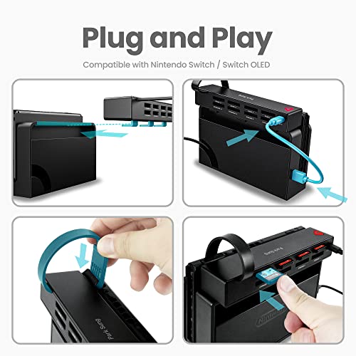 Park Sung Switch Game Switcher, Switch Game Card Reader, 8-in-1 Game Cards Holder, Quick Switching Adapters for Switch/Switch OLED, No Setting Required (4 for Game+4 for Storage)