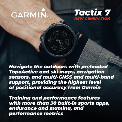 Garmin tactix 7 GPS Tactical Smartwatch with Wearable4U Bundle (tactix 7 Standard, Black Earbuds)