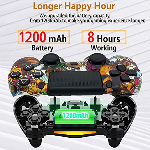 Wireless Controller，Wireless Gaming Controller, Replacement for P-4 Controller，Dual-Vibration Joystick Gamepad Computer Game Controller for PC Windows，Enhanced Remote Joystick/Audio/Touch pad