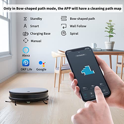 OKP Life K4 Robot Vacuum Cleaner 2200Pa Suction, Grey