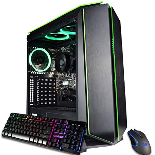 CUK Mantis Custom Gamer PC (AMD Ryzen 7 with Radeon Graphics, 32GB 2933MHz DDR4 RAM, 512GB NVMe SSD + 2TB HDD, AC WiFi, Windows 11 Home) Tower Gaming Desktop Computer