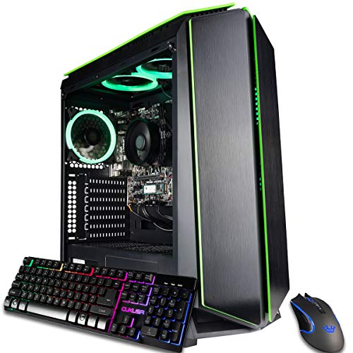 CUK Mantis Custom Gamer PC (AMD Ryzen 5 Pro 4650G with Radeon Graphics, 16GB 2933MHz DDR4 RAM, 512GB NVMe SSD, AC WiFi, No OS) Tower Gaming Desktop Computer