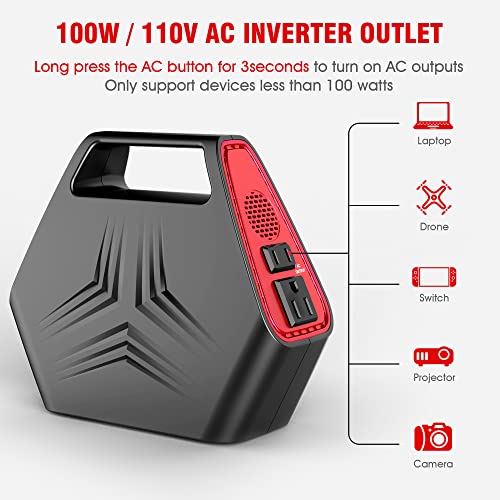 146Wh Portable Power Station, SinKeu Portable Power Bank with AC outlet, Laptop Charger with 110V/100W AC Outlet, DC Port, QC 3.0 USB Port, Rechargeable Backup Lithium Battery for Outdoor Camping Home Office Emergency