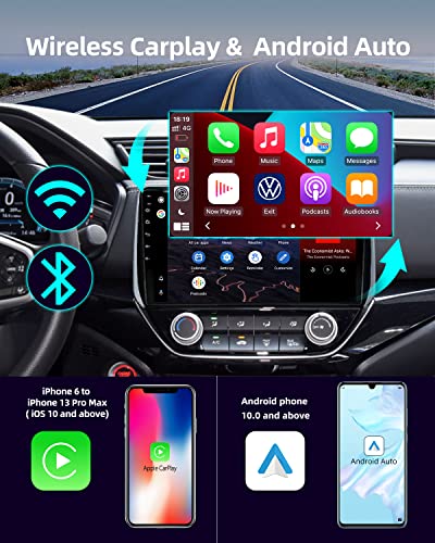 Multimedia Video Box Android 10 Wireless CarPlay Android Auto Adapter,The Magic Box Carplay Built-in Navigation,4+64G,Support Netflix YouTube,Only Support Car with OEM Wired CarPlay