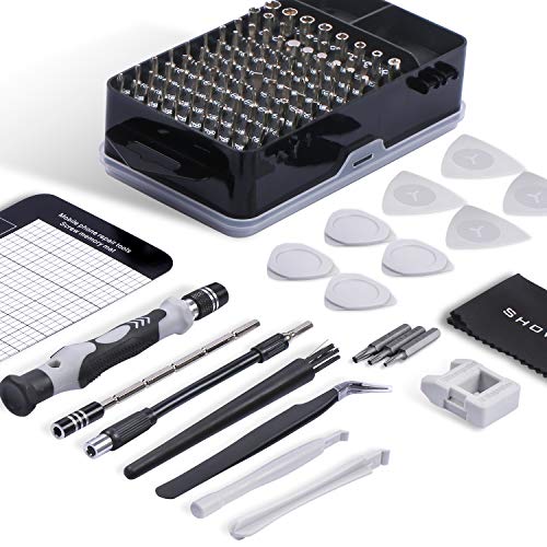 Precision Screwdriver Set, SHOWPIN 122 in 1 Computer Screwdriver Kit, Laptop Screwdriver Sets with 101 Magnetic Drill Bits, Electronics Tool Kit Compatible for Computer, Tablet, PC, iPhone, PS4 Repair