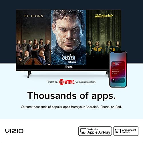 VIZIO 24-inch D-Series 720p Smart TV with Apple AirPlay and Chromecast Built-in, Alexa Compatibility, D24h-J09, 2021 Model