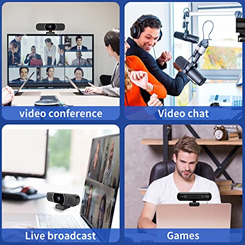 LPDISPLAY 3 in 1 Webcam with Microphone and Speaker Full HD 1080P USB Streaming Camera with Privacy Cover and Noise Reduction Compatible with Skype, FaceTime, PC Mac Desktop