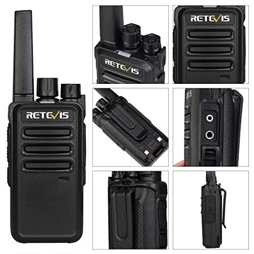 Retevis RT68 Walkie Talkies with Earpiece, Portable FRS Two-Way Radios Rechargeable, with 6 Way Multi Unit Charger, Hands Free, Long Range, Rugged 2 Way Radios 6 Pack for Adults School Manufacturing