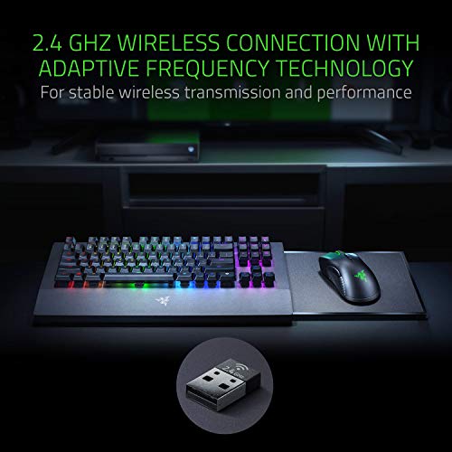 Razer Turret Wireless Mechanical Gaming Keyboard & Mouse Combo for PC, Xbox One, Xbox Series X & S: Chroma RGB/Dynamic Lighting - Retractable Magnetic Mouse Mat - 40hr Battery, Classic Black