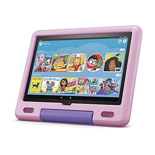 Fire HD 10 Kids tablet, 10.1", 1080p Full HD, ages 3–7, 32 GB, Lavender