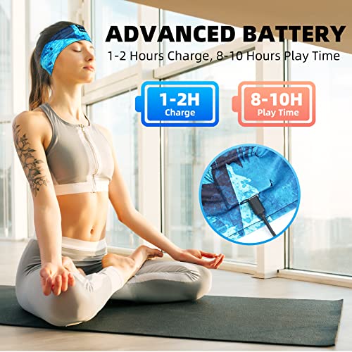 CatXQ Bluetooth Music Headband Headphones with Ultra-Thin HD Stereo Speakers for Yoga/Workout/Beauty/Jogging/Air Travel/Meditation