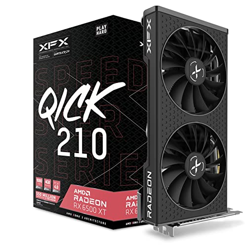 XFX Speedster QICK210 Radeon RX 6500XT Black Gaming Graphics Card with 4GB GDDR6 HDMI , AMD RDNA 2 RX-65XT4DBDQ