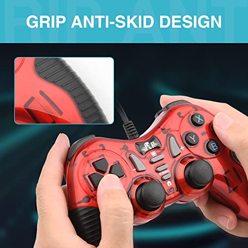 (Update)Gaming Wired Gamepad Controller Rii GP500+ for Windows 7/8/10/Laptop Games&PS3/PS4&Android&Steam&Switch,Multi-Platform Vibrating Gamepad(12 FIRE Buttons 4 AXLS)