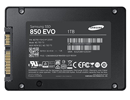 Samsung 850 EVO 1TB 2.5-Inch SATA III Internal SSD (MZ-75E1T0B/AM)