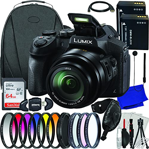 Ultimaxx Deluxe Bundle + Panasonic Lumix DMC-FZ300 Digital Camera + SanDisk 64GB Ultra SDHC, 2X Spare Batteries, Variable Neutral Density Filter, Camera Backpack & Much More (33pc Bundle)