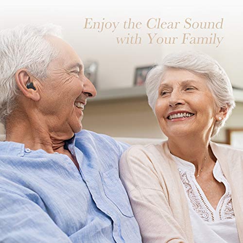Rechargeable Wireless Invisible Hearing Amplifier Aids for Adults Seniors, Completely-in-Canal (CIC) Mini Sound Amplifier Earbuds Hearing Assist Noise Cancelling 1 Pair