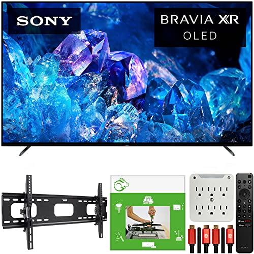 Sony XR65A80K Bravia XR A80K 65 inch 4K HDR OLED Smart TV 2022 Model Bundle with TaskRabbit Installation Services + Deco Mount Wall Mount + HDMI Cables + Surge Adapter