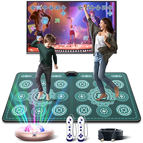 FWFX Electronic Dance Mats - HDMI Wireless Dance Pad Game for TV, Double User Exercise Fitness Non-Slip Dance Step Pad Dancing Mat for Kids & Adults, Gift for Boys & Girls