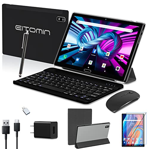 Tablet 10.1 inch Android 11 Tablets, 2 in 1 Tablet with Keyboard, 4GB RAM 64GB ROM 256GB Expandable, 4G Cellular, Octa-Core Processor, 13 MP Camera, Google Certified 2.4G WiFi Tablet