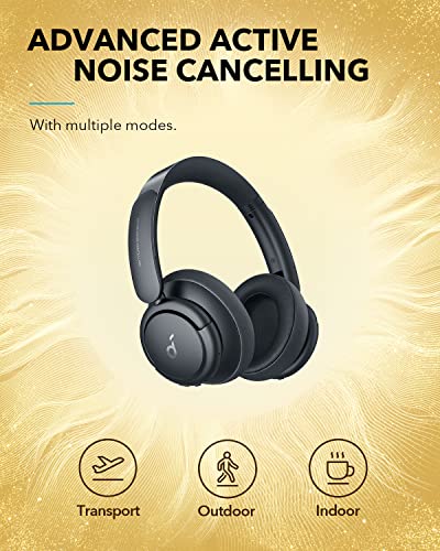 Soundcore by Anker Life Q35 Multi Mode Active Noise Cancelling Headphones, Bluetooth Headphones with LDAC for Hi Res Wireless Audio, 40H Playtime, Comfortable Fit, Clear Calls (Black)