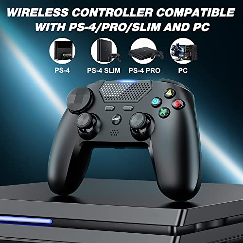 WolfLawS Wireless Controller Compatible with Playstation 4, PS4 Pro/Slim, Gaming Controller, Enhanced Dual Vibrator & 6-Axis Motion Sensor, Bluetooth Controller with Built-in Speaker and Headset Jack