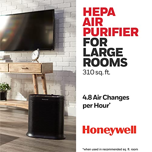 Honeywell HFD320 Air Genius 5 Air Purifier, Large Rooms (250 sq. ft.) Black & HPA200 HEPA Air Purifier Large Room (310 sq. ft), Black