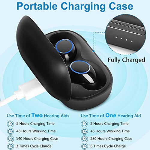 TooPower Hearing Aids for Seniors Rechargeable with Noise Cancelling,Intelligent Noise Reduction,Switchable 3 Modes and 5 Volumes,Large Capacity Magnetic Charging Box,Hearing Aids for Adults