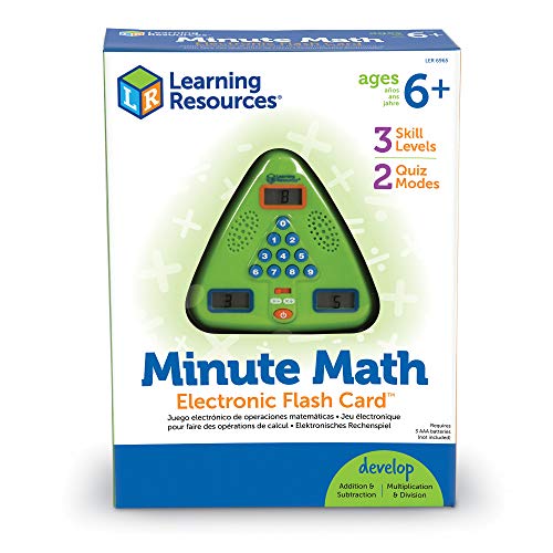 Learning Resources Minute Math Electronic Flash Card, Homeschool, Early Algebra Skills, 3 Difficulty Levels, Ages 6+