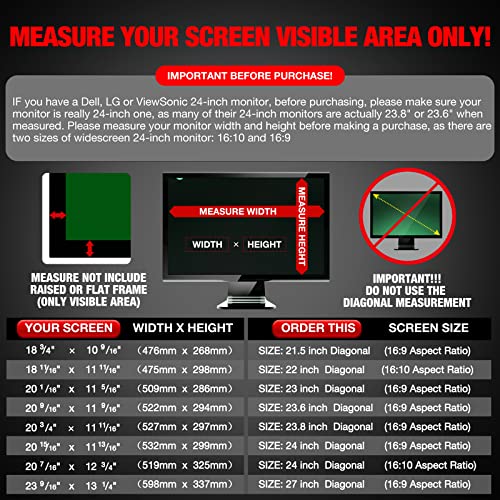 Izmapaic Computer Privacy Screen Filter for 21.5 Inch 16:9 Widescreen Monitor, Anti-Spy/Anti Glare Protector Office Accessories - WxH: 18 3/4" x 10 9/16" (476mm x 268mm)