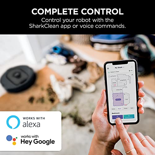 Shark AV2501S AI Robot Vacuum with HEPA Self-Empty Base, Bagless, 30-Day Capacity, LIDAR Navigation, Perfect for Pet Hair, Compatible with Alexa, Wi-Fi Connected, Black