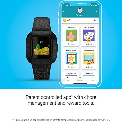 Garmin vívofit® jr. 3 Kids Fitness Tracker, Black Cosmic, Up to 1 Year Battery Life, Swim-Friendly, Activity Unlocks Adventure