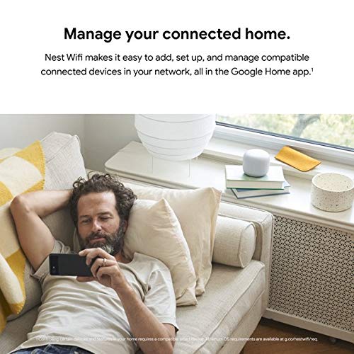 Google Nest WiFi - AC2200 (2nd Generation) Router and Add On Access Point Mesh Wi-Fi System (Add On Access Point ONLY - Router Sold Separately - Mist (Sand)