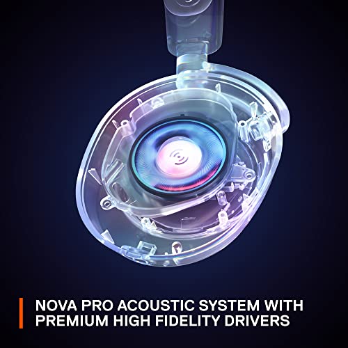 SteelSeries Arctis Nova Pro Multi-System Gaming Headset - Premium Hi-Fi Drivers - Hi-Res Audio - 360° Spatial Audio - GameDAC Gen 2 - ESS Sabre Quad-DAC - ClearCast Gen 2 Mic - PC, PS5, PS4, Switch