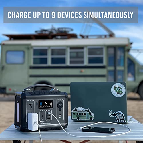 NinjaBatt 300W Portable Power Station, 280Wh Battery Solar Generator with Pure Sine Wave AC Outlets, QC3.0 & USB-C PD 60W - Durable Generator for Outdoor Camping RV Emergencies