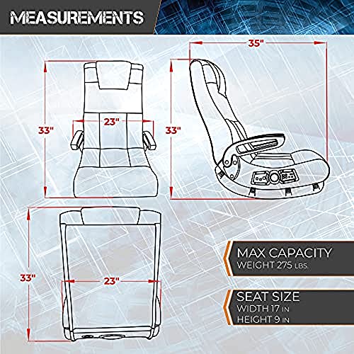 X Rocker, 5143601, II SE 2.1 Black Leather Floor Video Gaming Chair, 27.8 x 18.5 x 17.5, Black