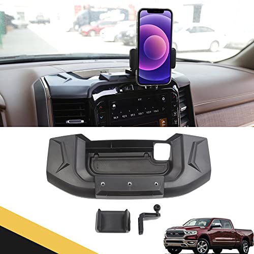 SNA Dash Phone Mount Compatible for RAM 1500 2019+ Cell Phone Holder Dash Tray Dashboard Organizer Storage Box Accessories (for 8.4" Screen)