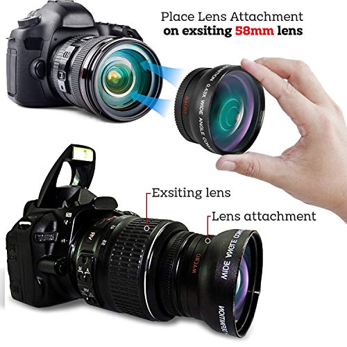 Professional Camera Accessories Kit for Canon Rebel T8i T7i T7 T6i T6S T6 T5i T5 SL3 SL2 EOS 90D 80D 77D 70D 60D EOS 9000D 8000D 4000D 2000D 800D 760D 750D 1300D 1200D DSLR Cameras + Accessory Bundle