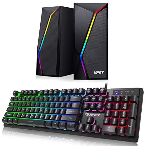 NPET Gaming Keyboard and RGB Computer Speakers