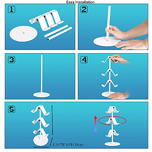 Controller Holder White,KELJUN Headset Holder,Great 3 Tier Controller Headphone Organizer for All Headsets Xbox ONE 360 Switch PS4 PS5 (Elegant White)