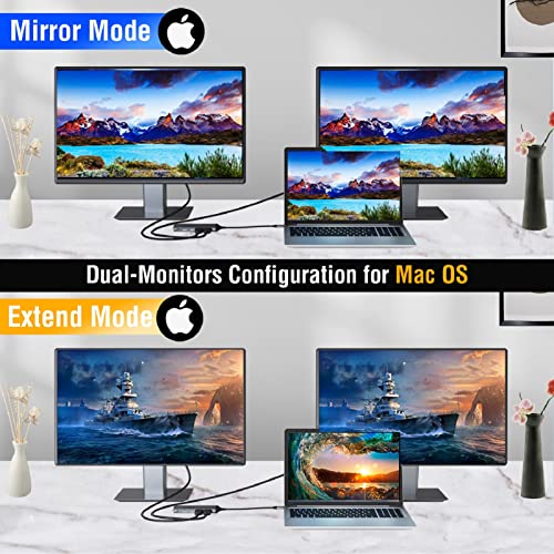 USB C Hub, Laptop Docking Station Dual Monitor Triple Display with 4K HDMI, 2 USB 3.0 Ports, SD/TF Slots and PD 100W Charging Port, 7 in 1 Dock for HP/Dell/XPS/Lenovo/MacBook Pro Full-featured Laptops