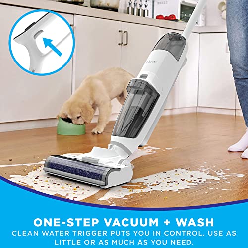 iHome WetVac WV5, Cordless Wet Dry Vacuum Cleaner and Mop, Self Cleaning Brush Roll, Dual Tank System, Multi Surface Hard Floor Cleaner, 45 Minute Runtime