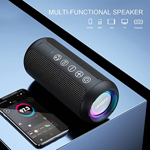 Ortizan Portable Bluetooth Speaker, IPX7 Waterproof Wireless Speaker with 24W Loud Stereo Sound, Outdoor Speakers with Bluetooth 5.0, 30H Playtime,66ft Bluetooth Range, Dual Pairing for Home